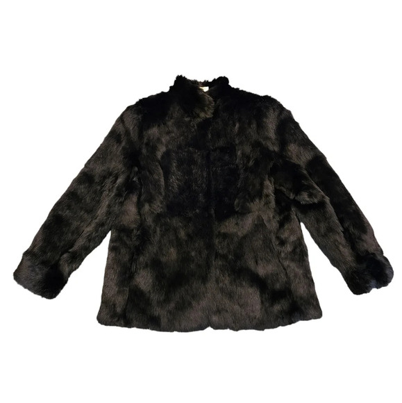 Somerset Furs Rabbit Fur Black Coat Size Medium - Picture 6 of 17